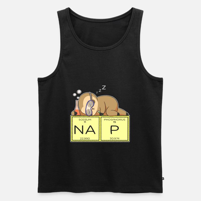 Faultier Nickerchen - Männer Premium Bio Tank Top - Schwarz