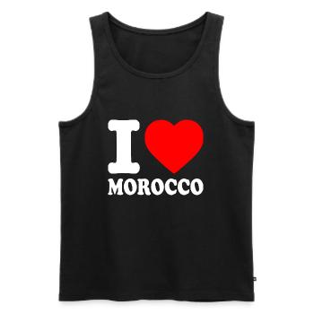 I love morocco - maroc - Débardeur bio Premium Homme - noir - Devant - AI Model Male 178 light (178cm)