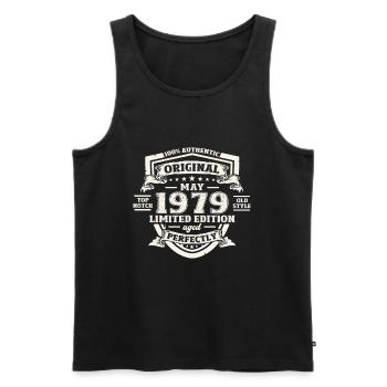 Original May 1979 Vintage 1979 Birthday 1979 - Men's Premium Organic Tank Top - black - Front - Michal (187cm)