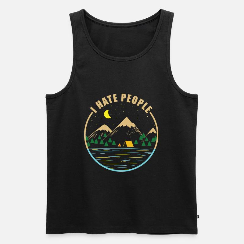 Ich hasse Menschen - Männer Premium Bio Tank Top - Schwarz
