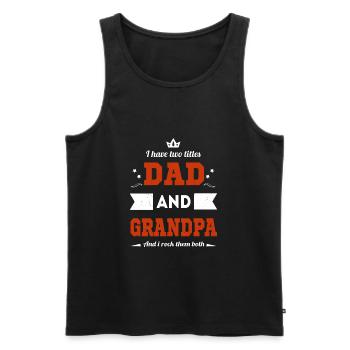 Père et grand-père, papa et grand-père, idée cadeau - Débardeur bio Premium Homme - noir - Devant - Michal (187cm)