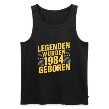 Des légendes sont nées en 1984 - Débardeur bio Premium Homme - noir - Devant - AI Model Male 178 light (178cm)