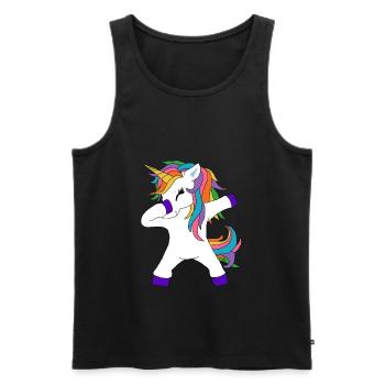 Dabbing Unicorn Dabbing Unicorn Dab idée cadeau - Débardeur bio Premium Homme - noir - Devant - AI Model Male 178 light (178cm)