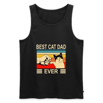 Meilleur Cat Dad Ever T-shirt Funny Père Père - Débardeur bio Premium Homme - noir - Devant - Michal (187cm)