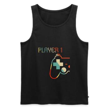 Matching Gamer Couple Player 1 Player 2 Shirt - Männer Premium Bio Tank Top - Schwarz - Vorne - AI Model Male 178 light (178cm)