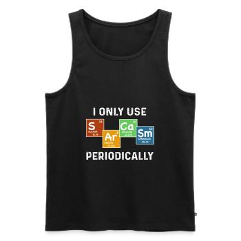 I Only Use Sarcasm Periodically T-Shirt - Männer Premium Bio Tank Top - Schwarz - Vorne - AI Model Male 178 light (178cm)