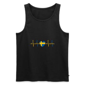 Suède voyage de battement de cœur cadeau Suède - Débardeur bio Premium Homme - noir - Devant - Michal (187cm)