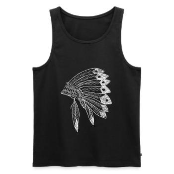 Indiens - Débardeur bio Premium Homme - noir - Devant - Michal (187cm)