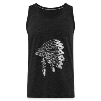 Indiens - Débardeur bio Premium Homme - charbon - Devant - Alexander (188cm)