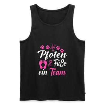 4 Pfoten 2 Füße ein Team - Männer Premium Bio Tank Top - Schwarz - Vorne - Michal (187cm)