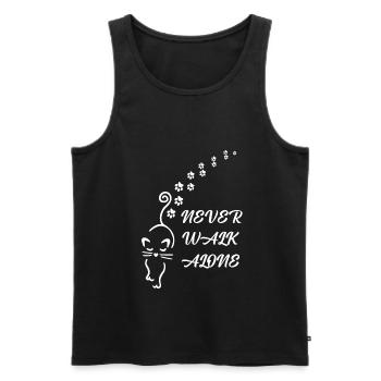 Never Walk alone Frau Katze Shirt - Männer Premium Bio Tank Top - Schwarz - Vorne - Michal (187cm)