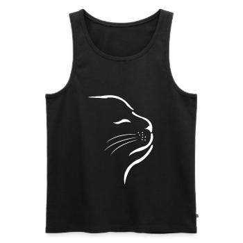 Katze Kleines Kätzchen Katzengesicht - Männer Premium Bio Tank Top - Schwarz - Vorne - AI Model Male 178 light (178cm)