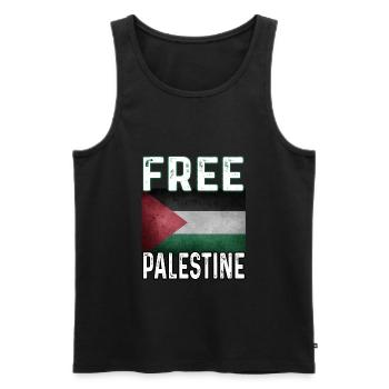 Free Gaza Free Palestine - Men's Premium Organic Tank Top - black - Front - AI Model Male 178 light (178cm)