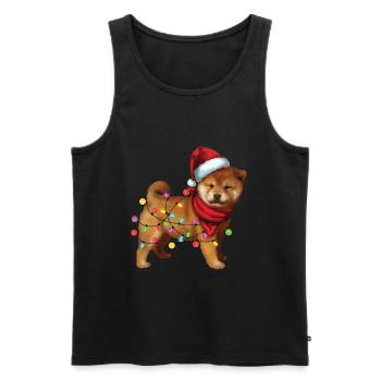 Cute Shiba Inu Dog Santa Lover Christmas Gifts - Men's Premium Organic Tank Top - black - Front - Michal (187cm)