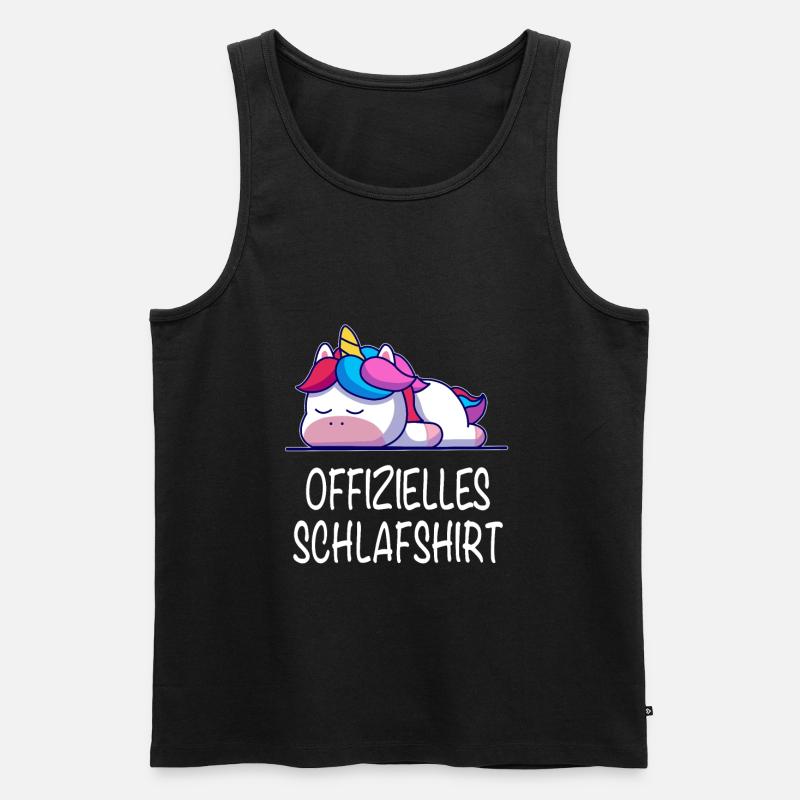 Offizielles Schlafshirt Einhorn - Männer Premium Bio Tank Top - Schwarz