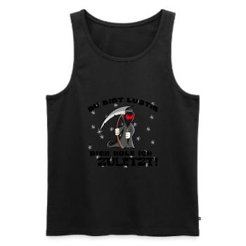 Sensenmann, Metall, Tod, Du bist lustig Funshirt - Männer Premium Bio Tank Top - Schwarz - Vorne - Michal (187cm)