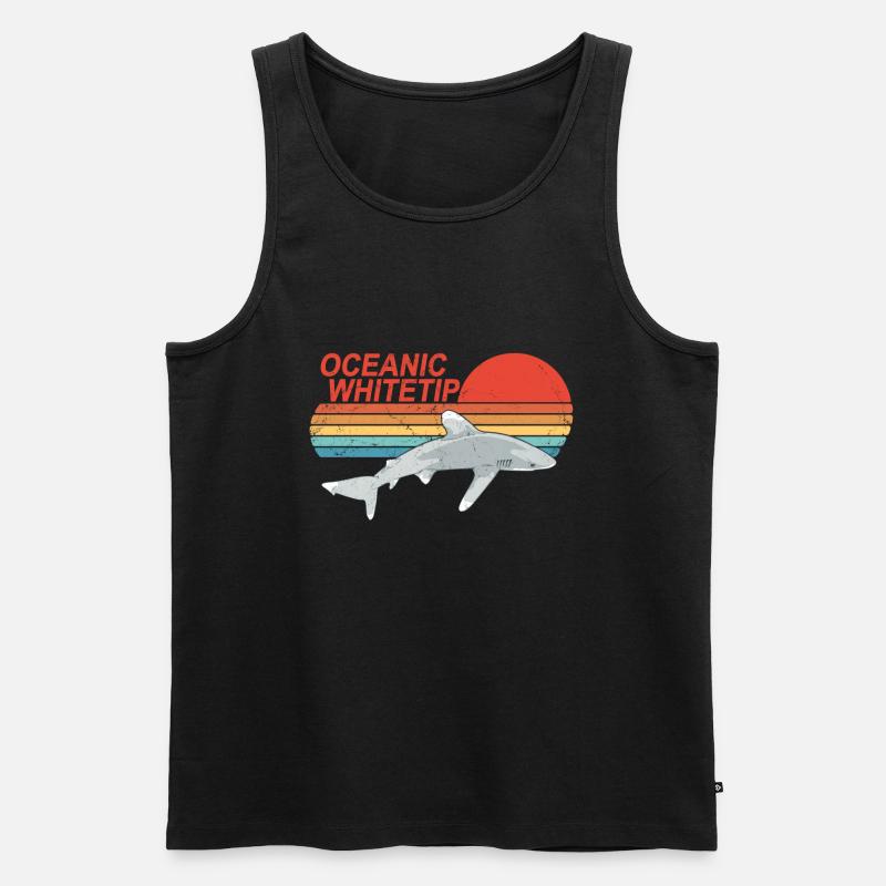 Longimanus Weißspitzenhai - Männer Premium Bio Tank Top - Schwarz