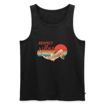 Zebrahai Respect the Locals - Débardeur bio Premium Homme - noir - Devant - AI Model Male 178 light (178cm)
