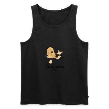 Bist du auch so jung - Männer Premium Bio Tank Top - Schwarz - Vorne - AI Model Male 178 light (178cm)