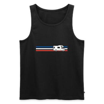 Camping-Bus flagge nationale de france - Männer Premium Bio Tank Top - Schwarz - Vorne - Michal (187cm)