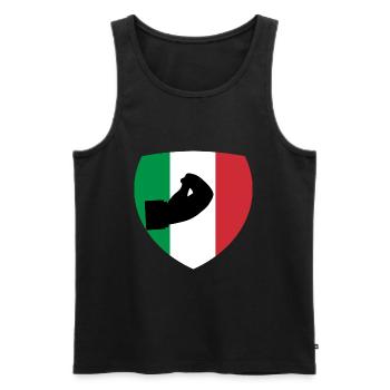 Italia Handgeste Italienische Flagge - Männer Premium Bio Tank Top - Schwarz - Vorne - AI Model Male 178 light (178cm)