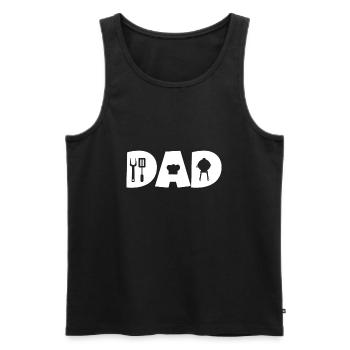 grill dad for Grill Papa Barbecue - Männer Premium Bio Tank Top - Schwarz - Vorne - Michal (187cm)