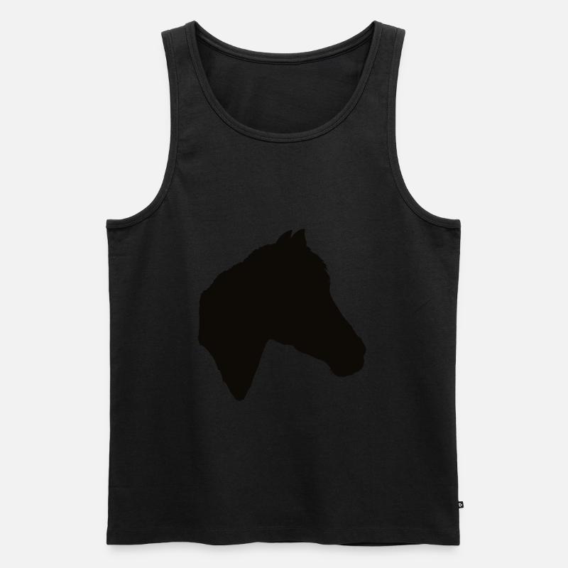 Pferd, Pferde, Pferde-Scherenschnitt - Männer Premium Bio Tank Top - Schwarz