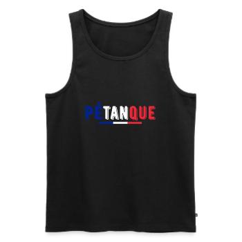 pétanque drapeau france bouliste - Débardeur bio Premium Homme - noir - Devant - Michal (187cm)