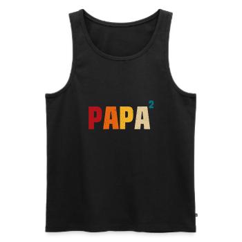 Papa fils et fille, père et fille - père et fils - Débardeur bio Premium Homme - noir - Devant - Michal (187cm)