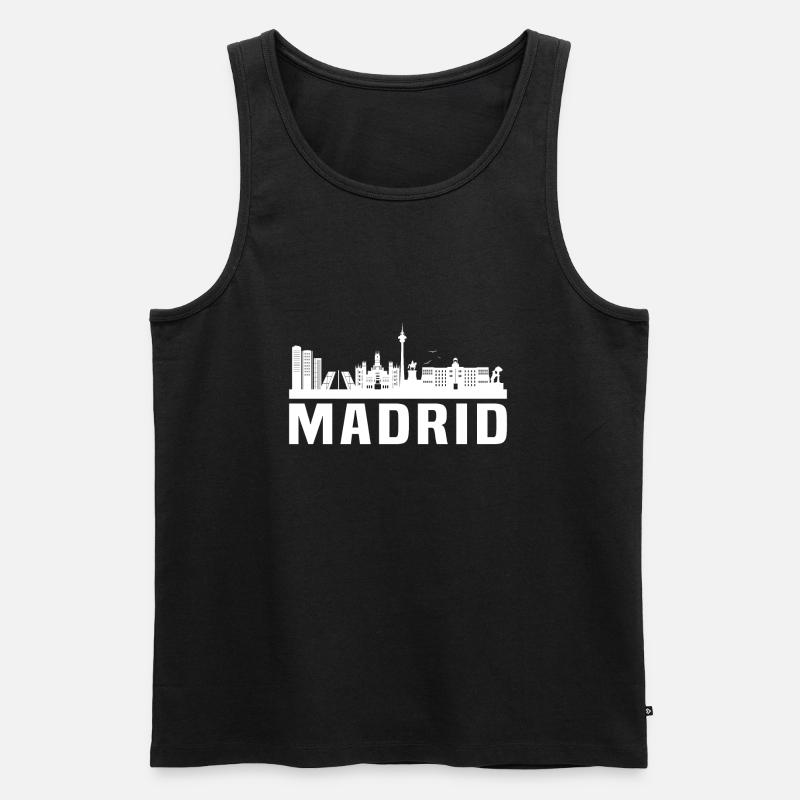 Madrid Skyline - Männer Premium Bio Tank Top - Schwarz
