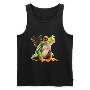 Frog - Men's Premium Organic Tank Top - black - Front - Michal (187cm)