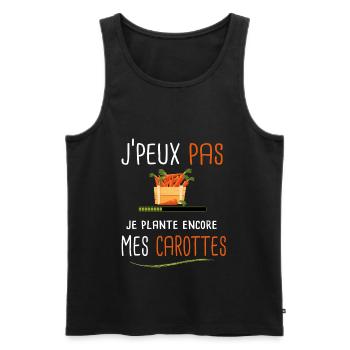 J'peux pas je plante mes carottes - Débardeur bio Premium Homme - noir - Devant - Michal (187cm)