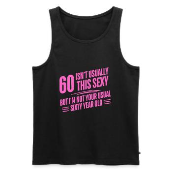 60th Birthday Sixty Isn't Usually This Sexy Groovy - Men's Premium Organic Tank Top - black - Front - Michal (187cm)