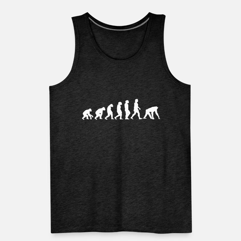 Singe Blanc Evolution Animaux Chimpanzé Débardeur bio Premium Homme