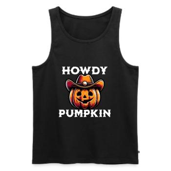Howdy Pumpkin - Männer Premium Bio Tank Top - Schwarz - Vorne - AI Model Male 178 light (178cm)