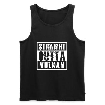 Straight Outta Vulkan - Männer Premium Bio Tank Top - Schwarz - Vorne - AI Model Male 178 light (178cm)
