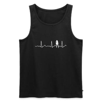 Countrygirl - battement de cœur, pouls, ligne cardiaque, ECG - Débardeur bio Premium Homme - noir - Devant - Michal (187cm)