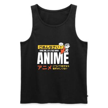 Allez, parlons d’anime - Débardeur bio Premium Homme - noir - Devant - AI Model Male 178 light (178cm)