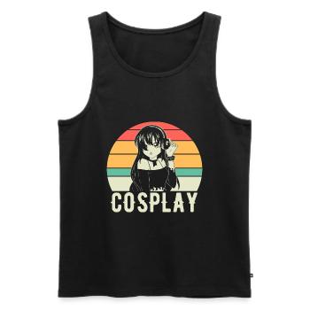 Cosplay Vintage Anime Cosplay - Männer Premium Bio Tank Top - Schwarz - Vorne - AI Model Male 178 light (178cm)
