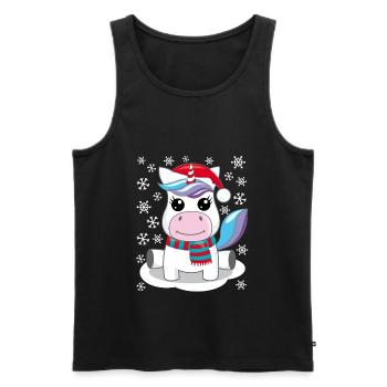 Unicorn Christmas gift Christmas present - Men's Premium Organic Tank Top - black - Front - Michal (187cm)