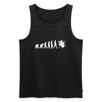Schlagzeug weiß Evolution Musik Drums - Männer Premium Bio Tank Top - Schwarz - Vorne - AI Model Male 178 light (178cm)