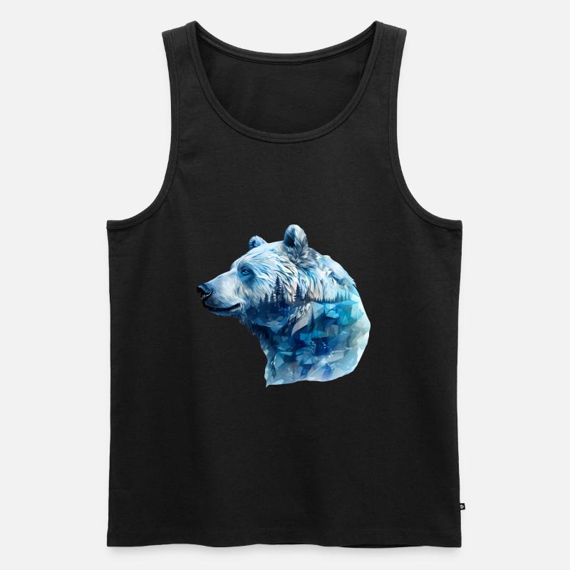 Eisbär - Männer Premium Bio Tank Top - Schwarz