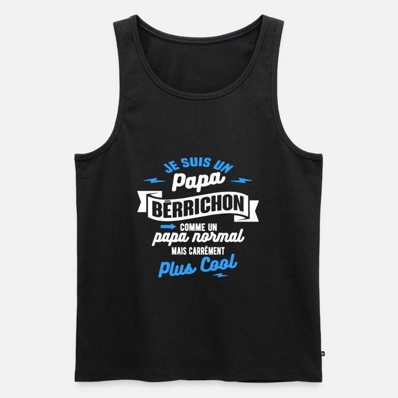 papa bérrichon mais plus cool - Débardeur bio Premium Homme - noir