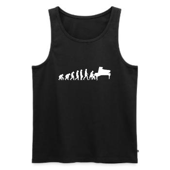 Piano White Evolution Pianiste de musique - Débardeur bio Premium Homme - noir - Devant - Michal (187cm)