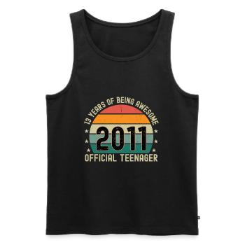 13 Years Of Being Awesome - 13 Year Birthday - Men's Premium Organic Tank Top - black - Front - AI Model Male 178 light (178cm)