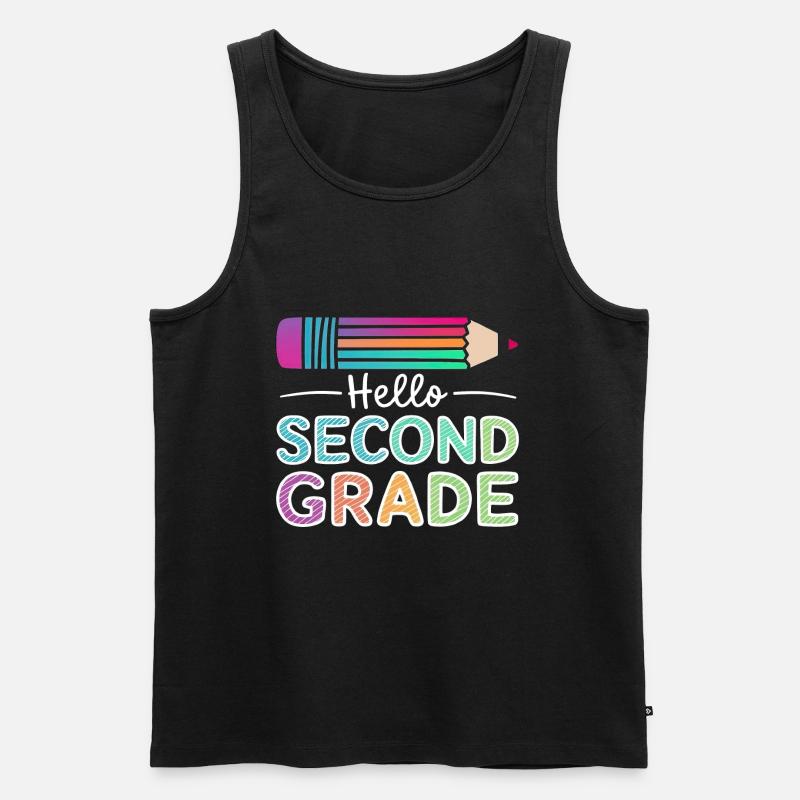 Hello Second Grade - Männer Premium Bio Tank Top - Schwarz