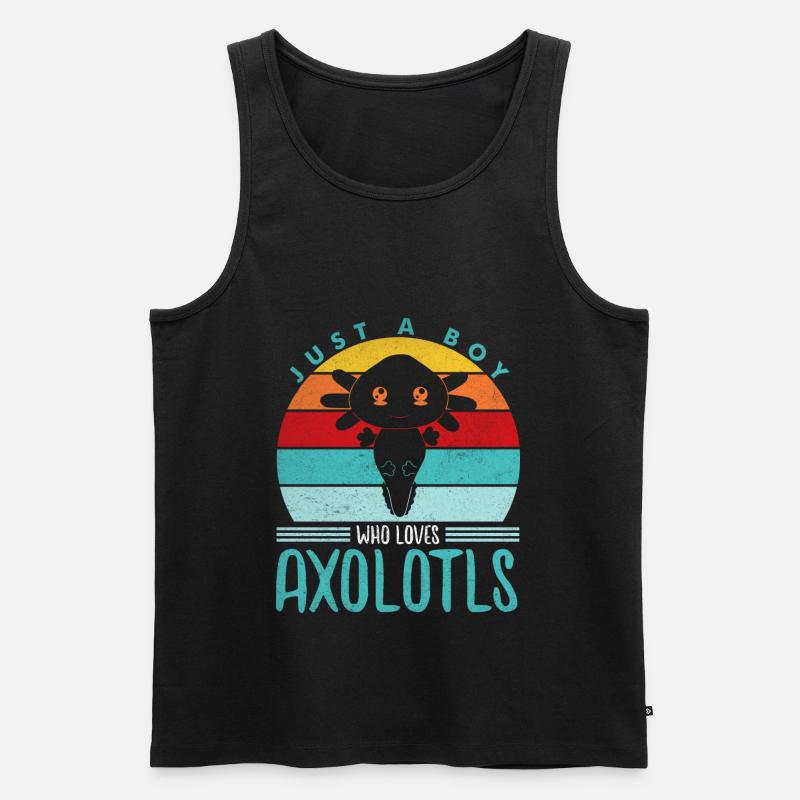 Axolotl - Männer Premium Bio Tank Top - Schwarz