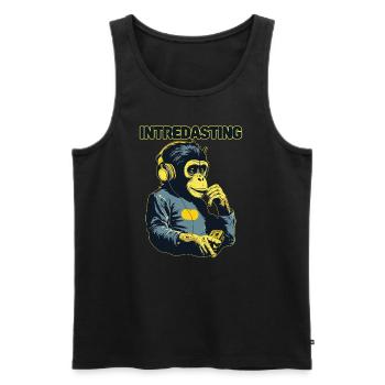 Intredasting Beats - Interesting Monkey Ape - Men's Premium Organic Tank Top - black - Front - AI Model Male 178 light (178cm)