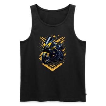 Sport motorcycle illustration - Men's Premium Organic Tank Top - black - Front - AI Model Male 178 light (178cm)