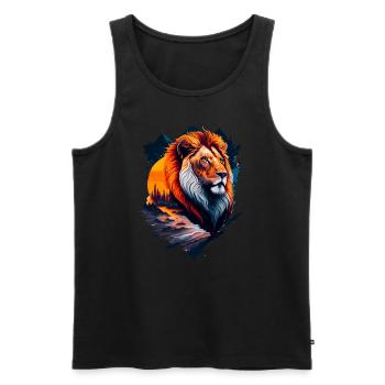 Abstract illustration of lion - Men's Premium Organic Tank Top - black - Front - AI Model Male 178 light (178cm)